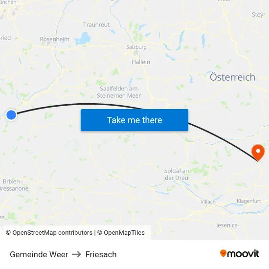 Gemeinde Weer to Friesach map