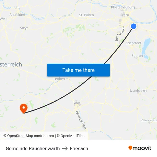 Gemeinde Rauchenwarth to Friesach map