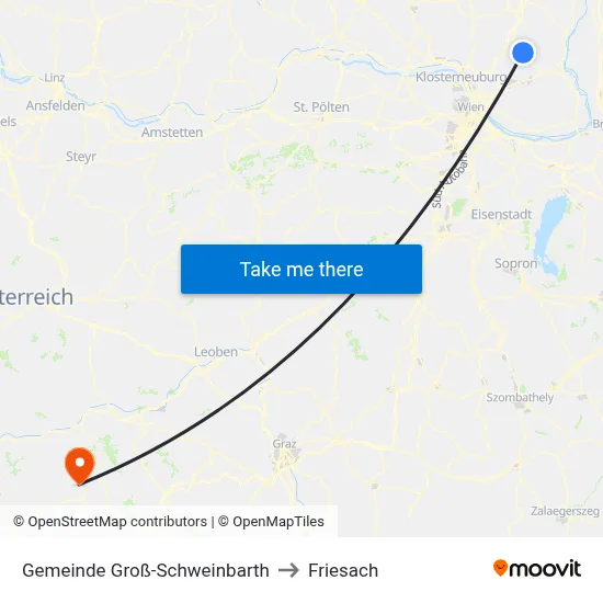 Gemeinde Groß-Schweinbarth to Friesach map