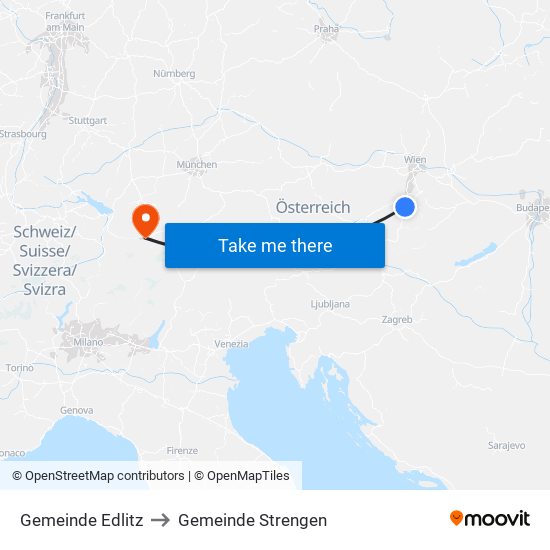 Gemeinde Edlitz to Gemeinde Strengen map