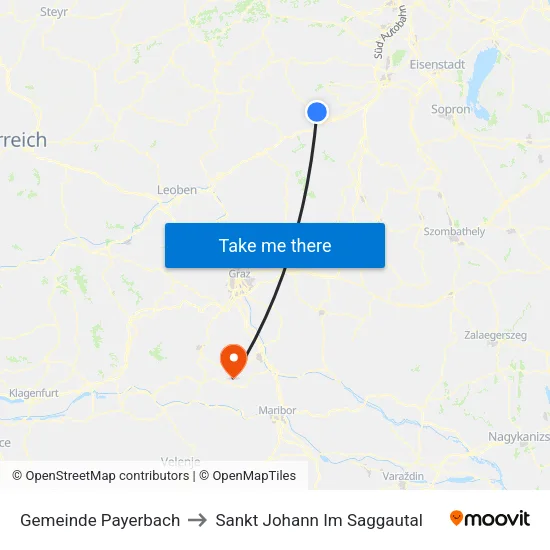Gemeinde Payerbach to Sankt Johann Im Saggautal map