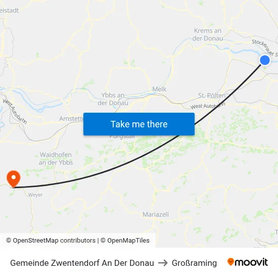 Gemeinde Zwentendorf An Der Donau to Großraming map