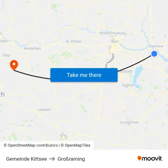 Gemeinde Kittsee to Großraming map