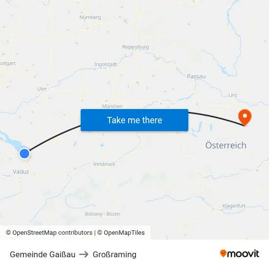 Gemeinde Gaißau to Großraming map