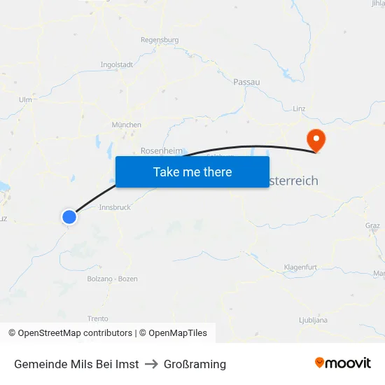 Gemeinde Mils Bei Imst to Großraming map