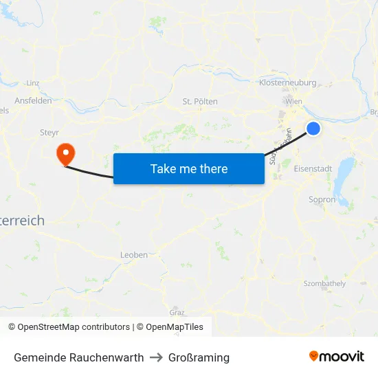 Gemeinde Rauchenwarth to Großraming map