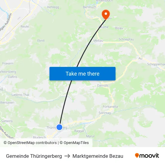 Gemeinde Thüringerberg to Marktgemeinde Bezau map