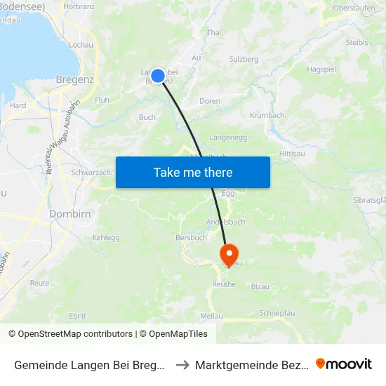 Gemeinde Langen Bei Bregenz to Marktgemeinde Bezau map