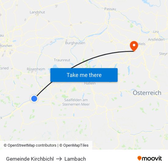 Gemeinde Kirchbichl to Lambach map