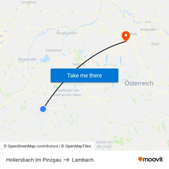 Hollersbach Im Pinzgau to Lambach map