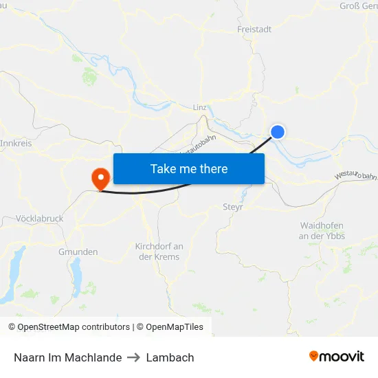 Naarn Im Machlande to Lambach map