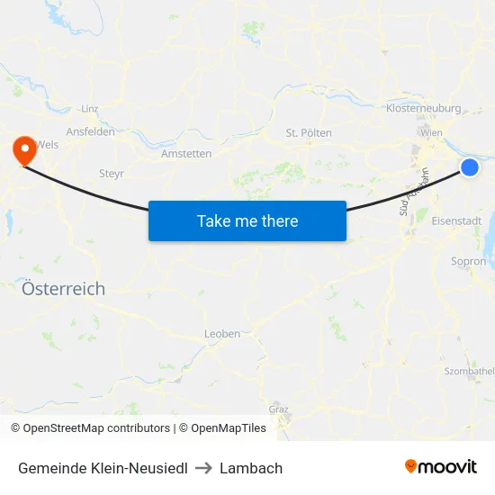 Gemeinde Klein-Neusiedl to Lambach map