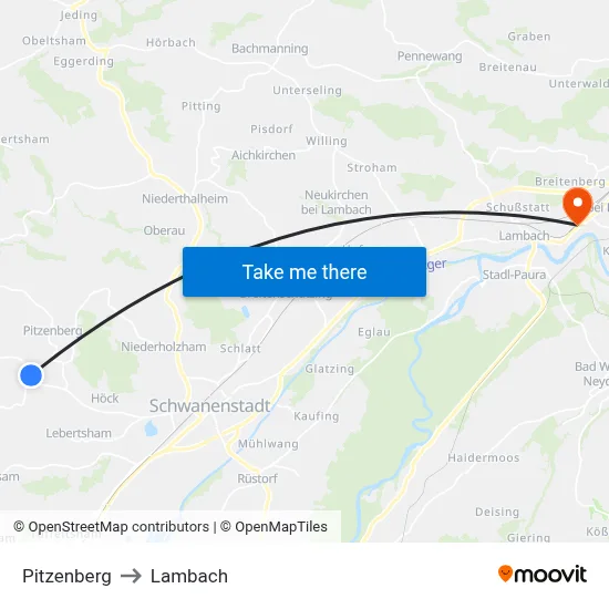 Pitzenberg to Lambach map
