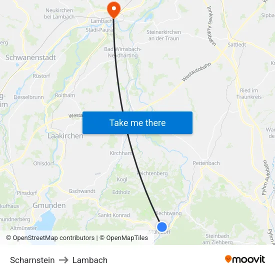 Scharnstein to Lambach map
