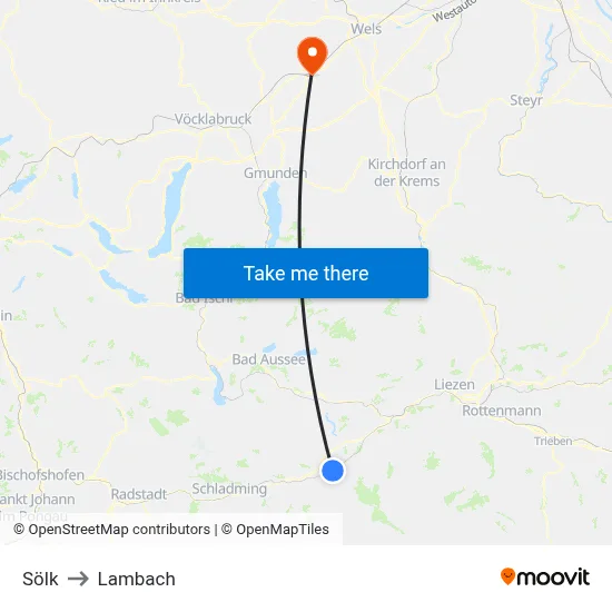 Sölk to Lambach map