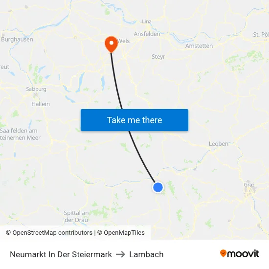 Neumarkt In Der Steiermark to Lambach map