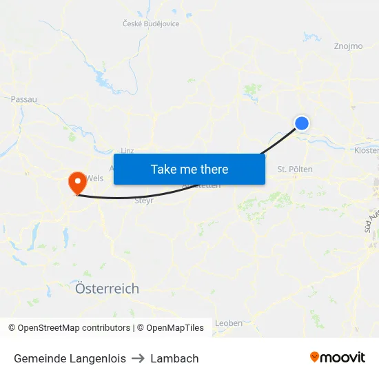 Gemeinde Langenlois to Lambach map