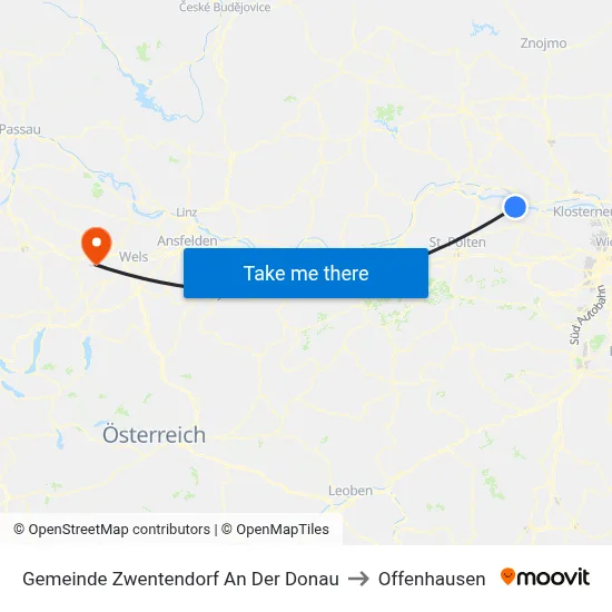 Gemeinde Zwentendorf An Der Donau to Offenhausen map