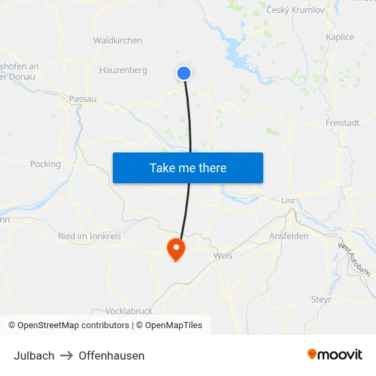 Julbach to Offenhausen map