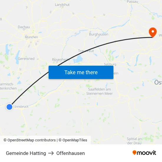 Gemeinde Hatting to Offenhausen map