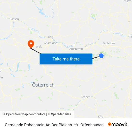 Gemeinde Rabenstein An Der Pielach to Offenhausen map