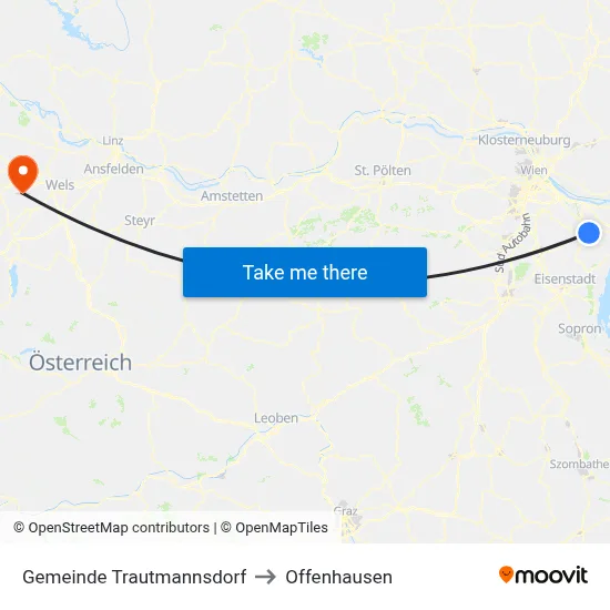 Gemeinde Trautmannsdorf to Offenhausen map