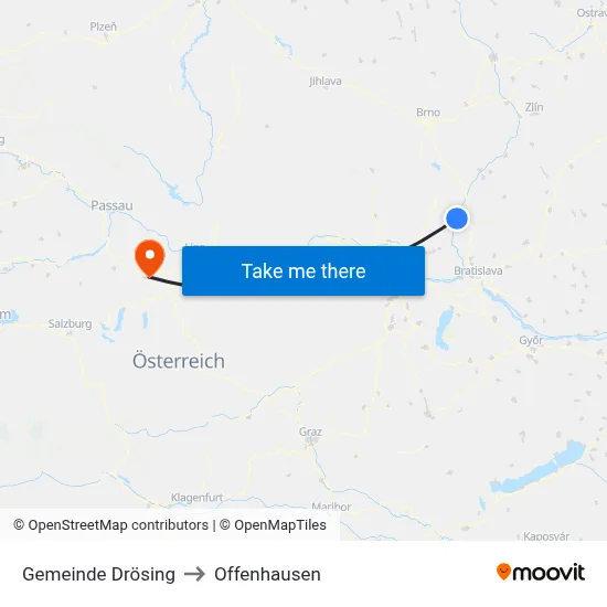 Gemeinde Drösing to Offenhausen map