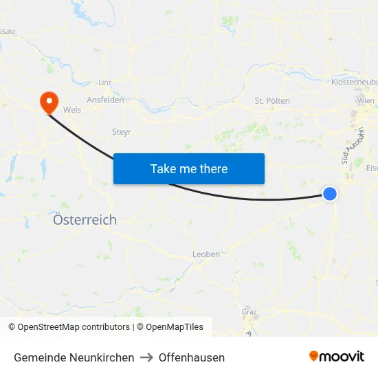 Gemeinde Neunkirchen to Offenhausen map