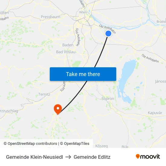 Gemeinde Klein-Neusiedl to Gemeinde Edlitz map