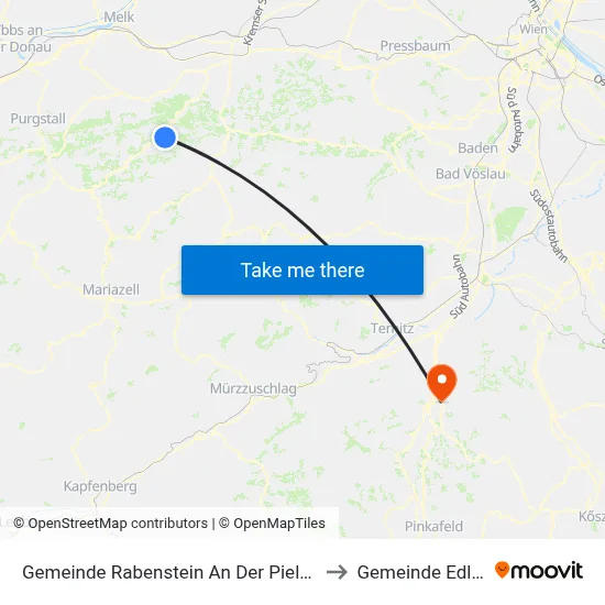 Gemeinde Rabenstein An Der Pielach to Gemeinde Edlitz map
