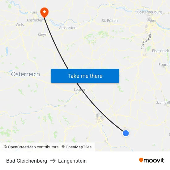 Bad Gleichenberg to Langenstein map