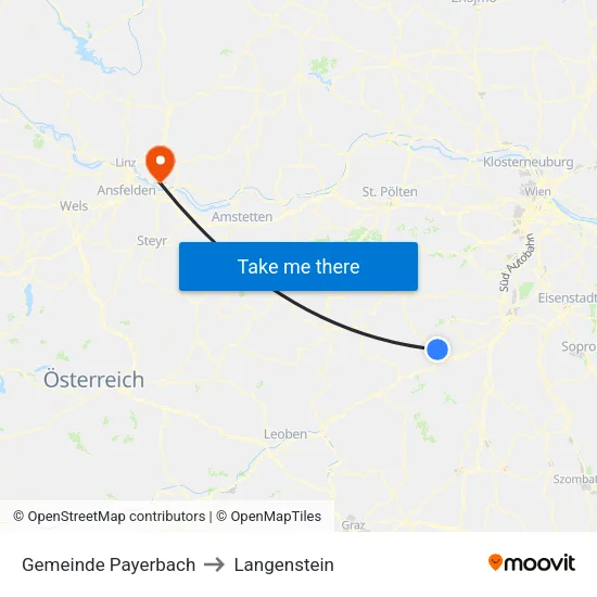 Gemeinde Payerbach to Langenstein map