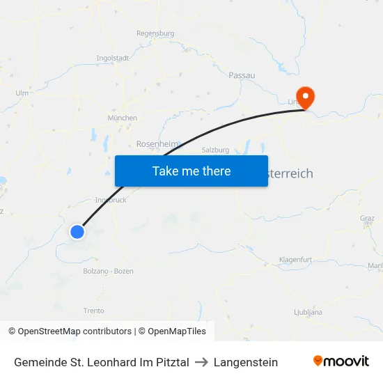 Gemeinde St. Leonhard Im Pitztal to Langenstein map