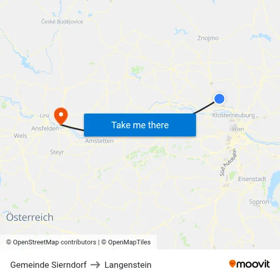 Gemeinde Sierndorf to Langenstein map