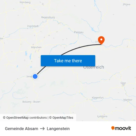 Gemeinde Absam to Langenstein map