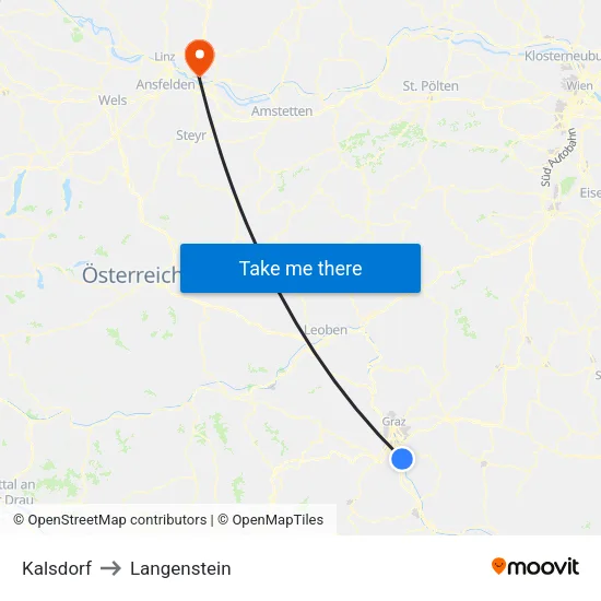 Kalsdorf to Langenstein map