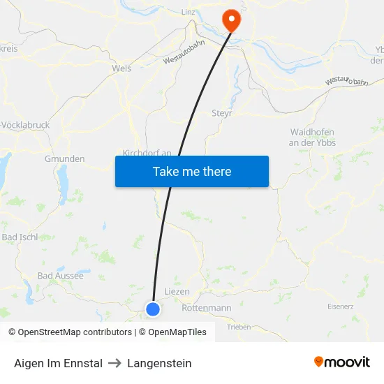 Aigen Im Ennstal to Langenstein map