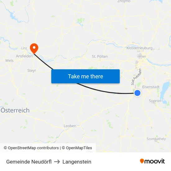 Gemeinde Neudörfl to Langenstein map