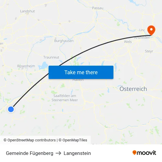 Gemeinde Fügenberg to Langenstein map
