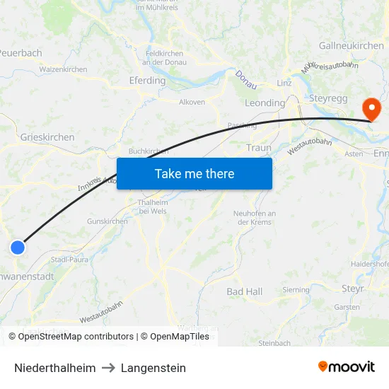 Niederthalheim to Langenstein map