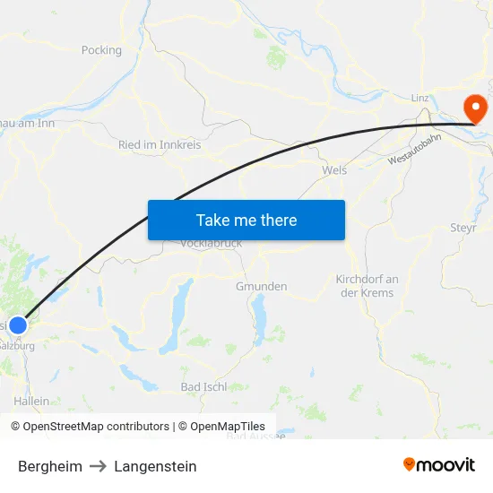 Bergheim to Langenstein map