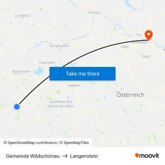 Gemeinde Wildschönau to Langenstein map