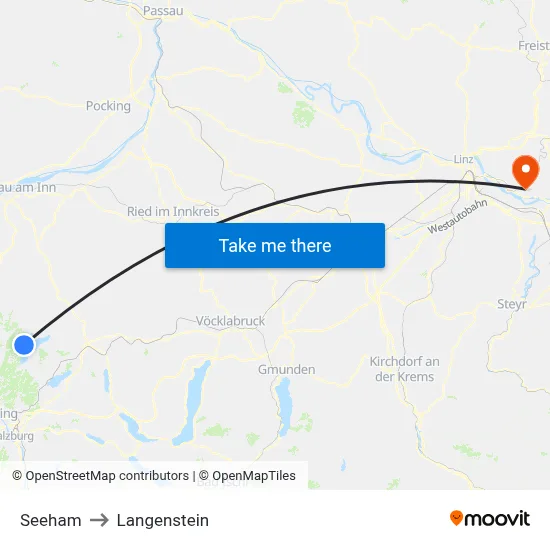 Seeham to Langenstein map