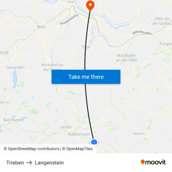 Trieben to Langenstein map