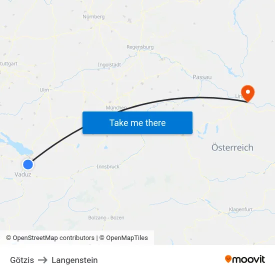 Götzis to Langenstein map