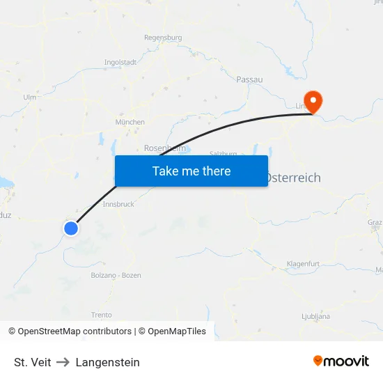 St. Veit to Langenstein map