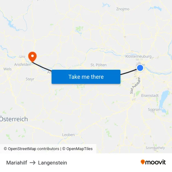 Mariahilf to Langenstein map