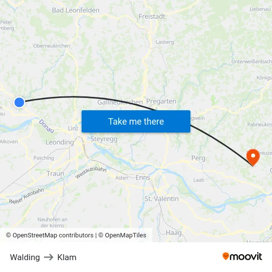 Walding to Klam map