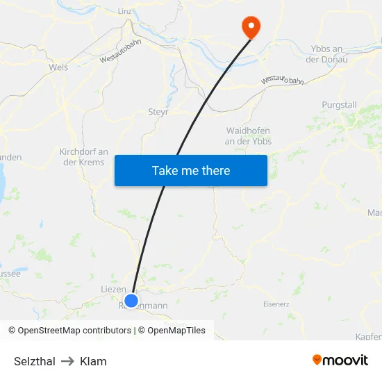 Selzthal to Klam map