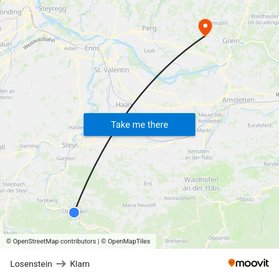 Losenstein to Klam map
